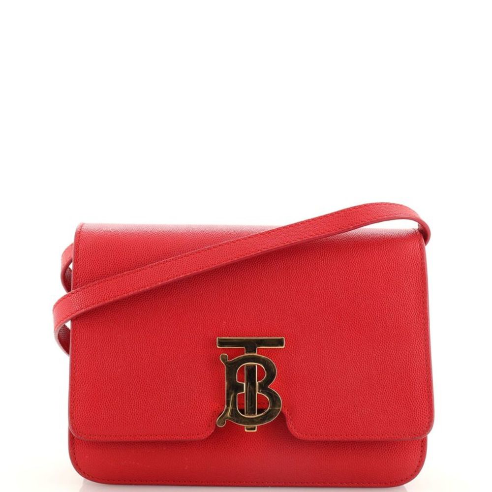 Burberry TB Flap Bag Leather Small Red